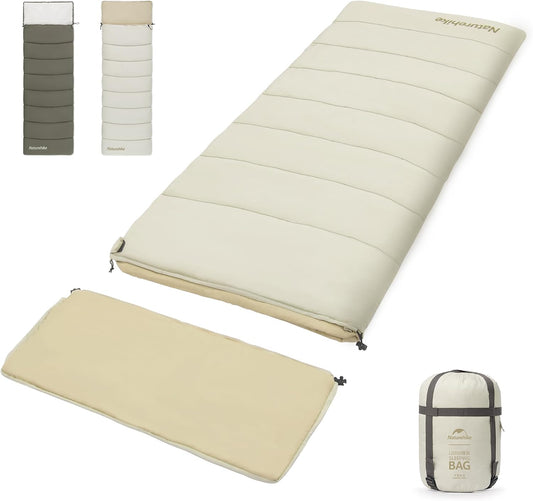 Naturehike Camping Sleeping Bag for Adults, 36/54℉, Spliceable Double Sleeping Bag 3 Seasons, Lightweight Waterproof Sleep Bags for Cold&Warm Weather