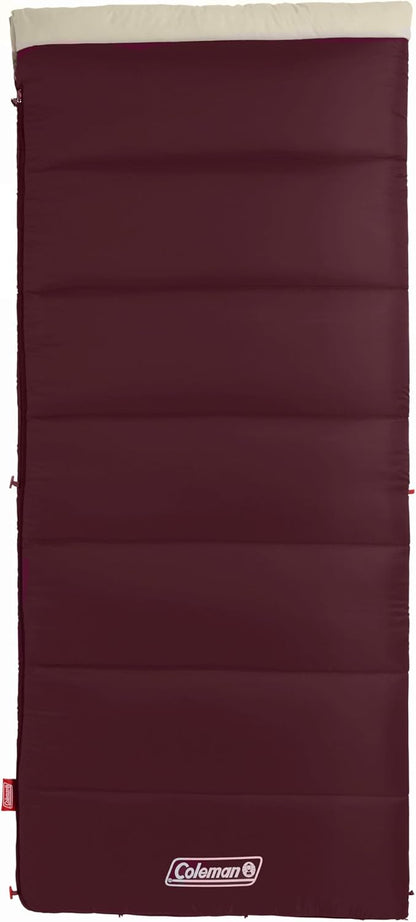 Coleman Autumn Glen Sleeping Bag, Lightweight Sleeping Bag with No-Snag Zipper & Storage Stuff Sack, Machine Washable for Easy Cleaning, Great for Camping, Sleepovers, & Guests