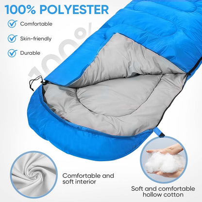 OBTANIM Sleeping Bags Portable Waterproof Camping Sleeping Bag for Adults Kids 4 Seasons Cold Weather or Warm Backpacking Hiking Travel Indoor Outdoor Use