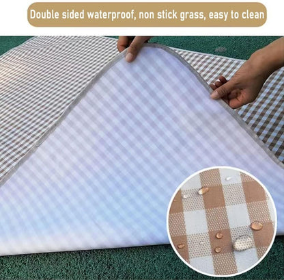 LRUUIDDE Extra Large Picnic Blanket Beach Blankets, Outdoor Foldable Waterproof Sand Mat for Beach Camping Hiking Travel Family Concerts Grass Park Music Festival Lawn Mats (Brown, 80x60inch)