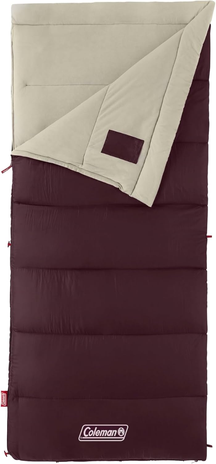 Coleman Autumn Glen Sleeping Bag, Lightweight Sleeping Bag with No-Snag Zipper & Storage Stuff Sack, Machine Washable for Easy Cleaning, Great for Camping, Sleepovers, & Guests