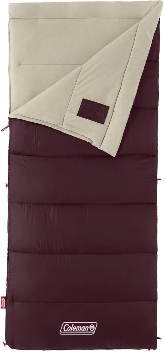 Coleman Autumn Glen Sleeping Bag, Lightweight Sleeping Bag with No-Snag Zipper & Storage Stuff Sack, Machine Washable for Easy Cleaning, Great for Camping, Sleepovers, & Guests