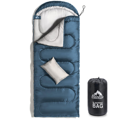MEREZA 0 Degree Winter Sleeping Bag for Adults Kids with Pillow, Cold Weather Sleeping Bag for 4 Season Camping Hiking Backpacking Sleeping Bags for Big and Tall
