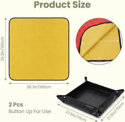 Camping Shower Mat, 2 Pcs 39.4" PE Portable Shower Pan