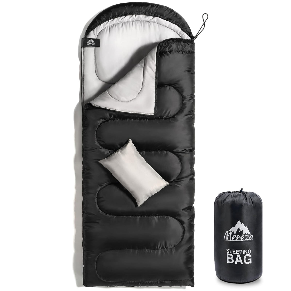 MEREZA 0 Degree Winter Sleeping Bag for Adults Kids with Pillow, Cold Weather Sleeping Bag for 4 Season Camping Hiking Backpacking Sleeping Bags for Big and Tall