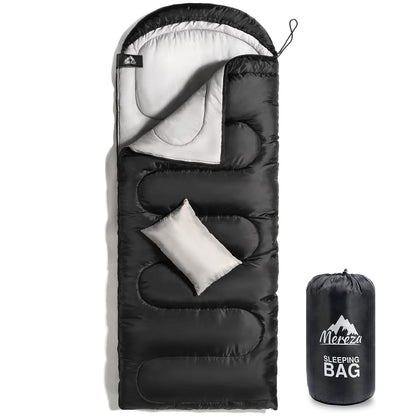 MEREZA 0 Degree Winter Sleeping Bag for Adults Kids with Pillow, Cold Weather Sleeping Bag for 4 Season Camping Hiking Backpacking Sleeping Bags for Big and Tall
