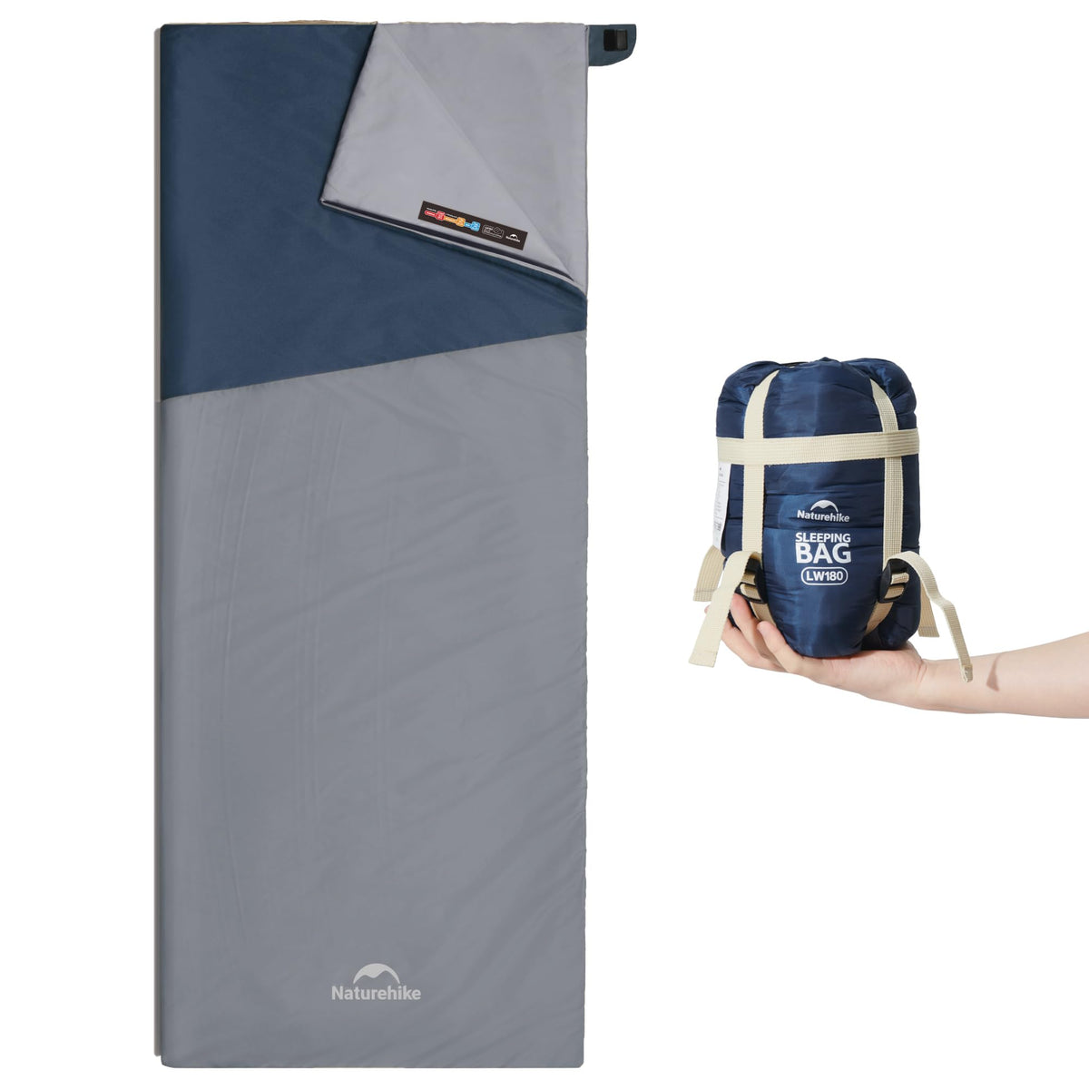 Naturehike Lightweight Compact Sleeping Bag, 59℉/32℉ Envelope Ultralight Backpacking Sleeping Bag Portable, Waterproof with Compression Sack for Cold&Warm, Camping, Traveling, Hiking