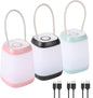 3 Pack LED Camping Light, 3 Light Modes Battery Powered Night Light for Indoor and Outdoor Emergency Light, Tent Lantern, Camping (Pink, Black, Green), three-colour