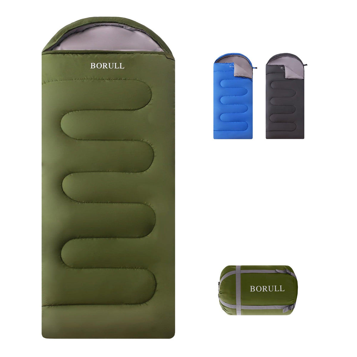 Double Sleeping Bags Queen Size for Adults Camping with 2 Pillows