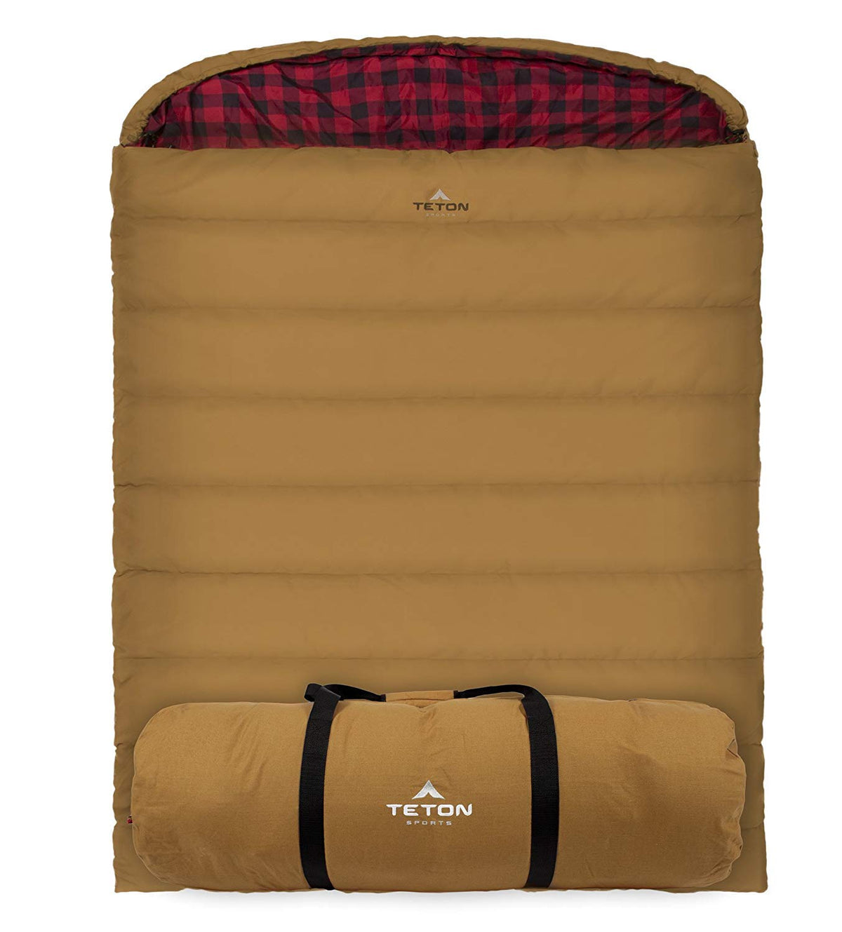 Teton Mammoth Queen Size Double Sleeping Bag- A Warm Bag the Whole Family can Enjoy – Great for Camping, Hunting and Base Camp. Compression Sack Included