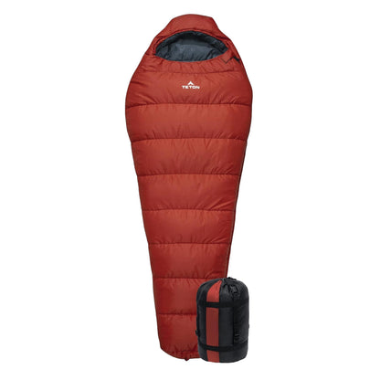 Teton LEEF Lightweight Mummy Sleeping Bag for Camping, Hiking, Backpacking; Cold Weather Option, Compression Sack Included