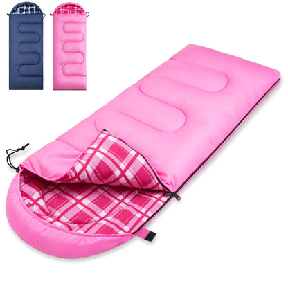 Uniqwamer Sleeping Bag for Adults Kids - 4 Seasons Cold & Warm Weather Flannel Camping Sleeping Bags, Lightweight & Waterproof Sleeping Bag for Camping Hiking Outdoor Travel