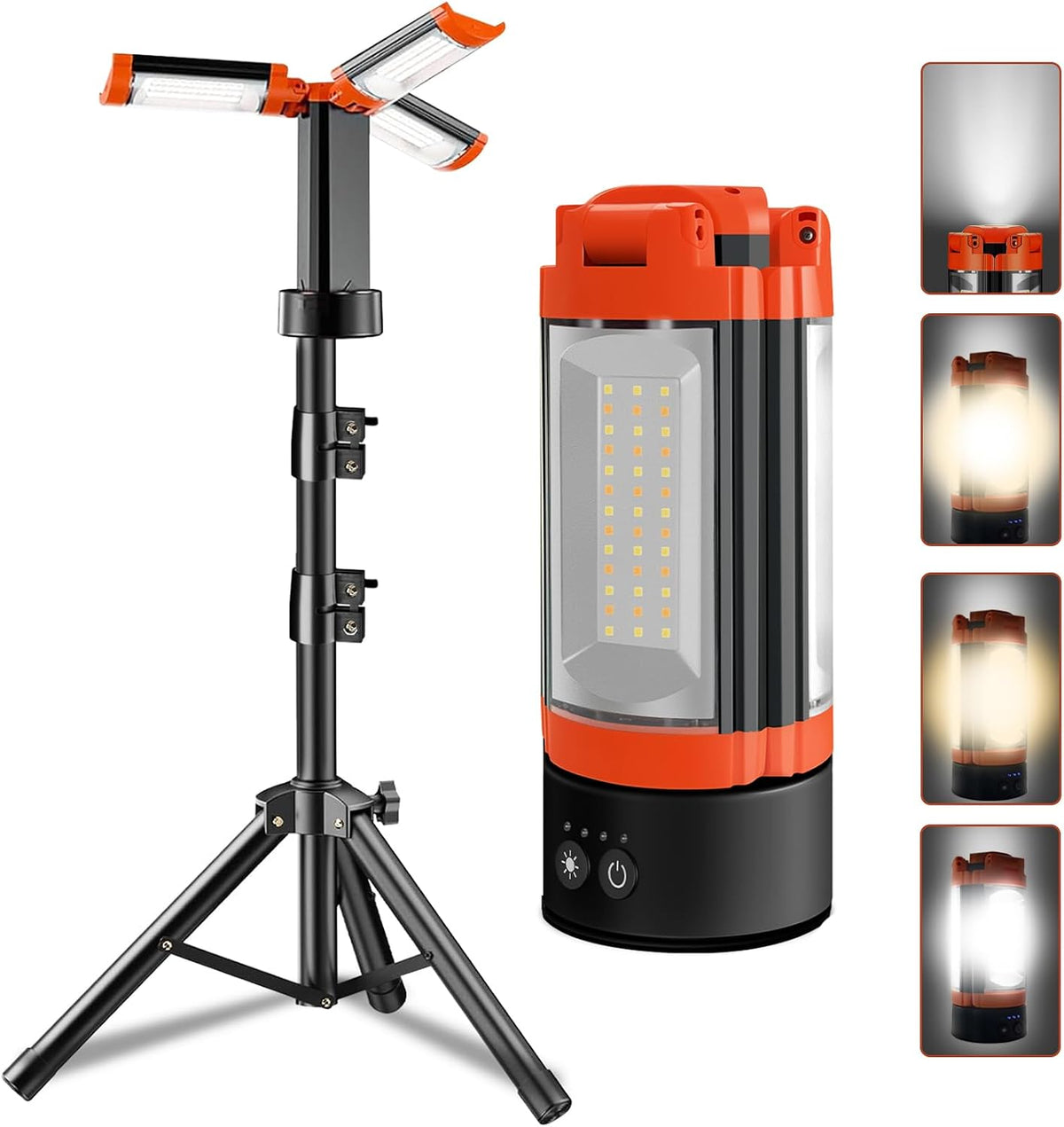 3 LED Lamp Heads Rechargeable Camping Light with Adjustable Stand
