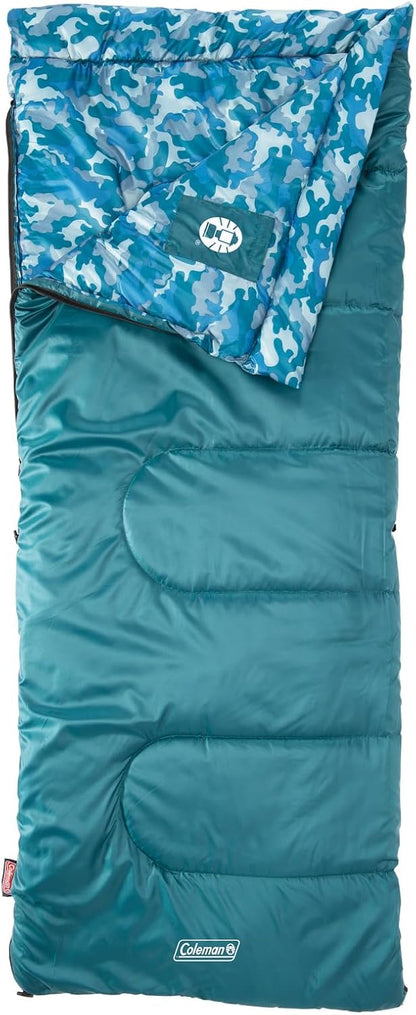 Coleman Kids 45°F Sleeping Bag, Lightweight Youth Camping Sleep Sack