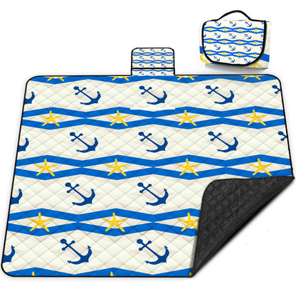 Extra Large Picnic Blanket Waterproof,80"x 80"Foldable Machine Washable Beach Blankets,Outdoor Blanket for 6-8 Adults,Picnic Mat Suitable for Indoor Crawling,Park Beach,Camping,Hiking,Travel( Blue)