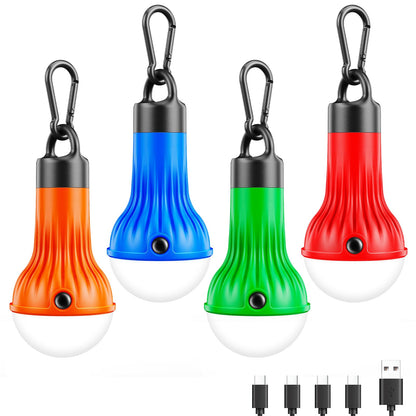 FLY2SKY Rechargeable LED Camping Lights Clip Hook Emergency 3Pcs 1800mAh