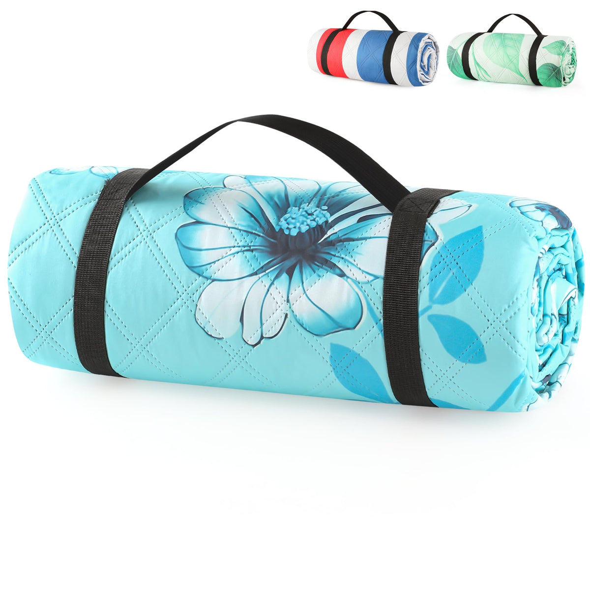 ANJ Outdoors XXL Waterproof Picnic Mat, 79 x 71' Soft Fleece Beach Blanket