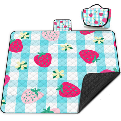 Extra Large Picnic Blanket Waterproof,80"x 80"Foldable Machine Washable Beach Blankets,Outdoor Blanket for 6-8 Adults,Picnic Mat Suitable for Indoor Crawling,Park Beach,Camping,Hiking,Travel( Blue)