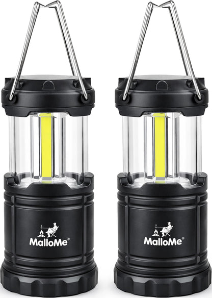 MalloMe Camping Lights LED Lantern Flashlights, Battery Operated Lamp Tent Lanterns for Power Outages, Camping Essentials Outdoor,Home,Emergency Gear, Hurricane Survival (3 AAA batteries not included)