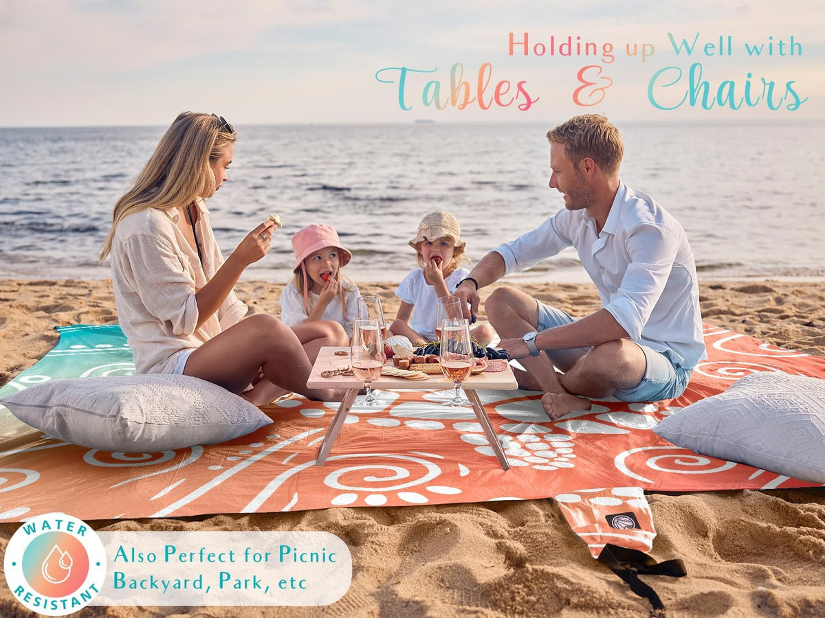 WEKAPO Beach Blanket Waterproof Sandproof Oversized Extra Large Sand Free