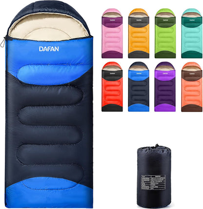 Lightweight Sleeping Bag for Adults, 3-Season Waterproof Backpacking Sleeping Bags with Compression Sack, Comfort Temp 50–68°F, Portable Camping Essential Gear for Travel, Hiking, Outdoor, Indoor