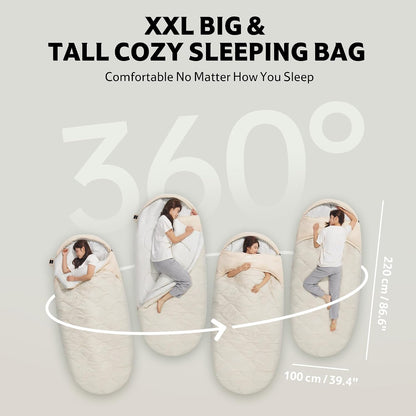 Naturehike XXL Oval Sleeping Bag for Adults with PFAS-Free Fabric