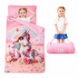 Lasoftan Toddler Nap Mat with Pillow and Blanket, Extra Large Rolled Napping Mats,Slumber Bags for Boys Girls,Kids Sleeping Bag for Daycare, Preschool Travel Camping