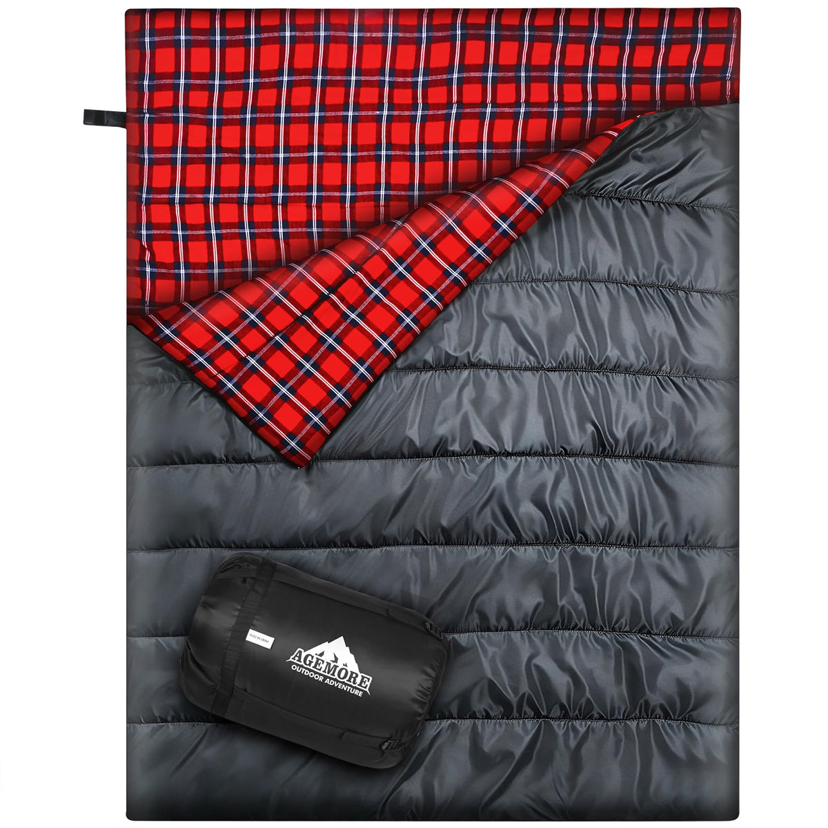 Cotton Flannel Double Sleeping Bag, 2 Person Camping Sleeping Bag