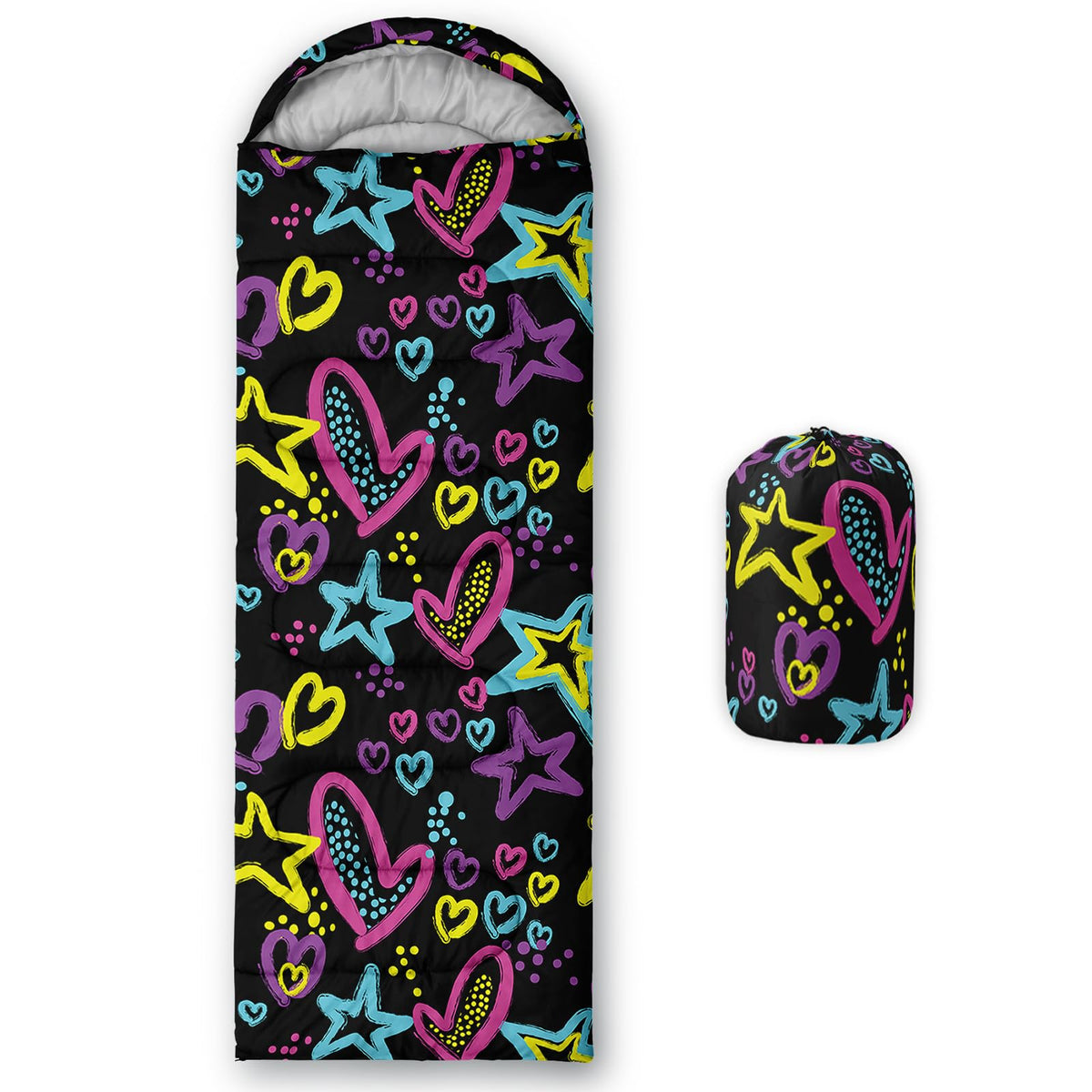 QOOMO Axolotl Cute Camping Sleeping Bags,3 Season Warm & Cool Weather,Lightweight,Waterproof Sleeping Bags for Adults & Kids,Traveling,and Outdoors
