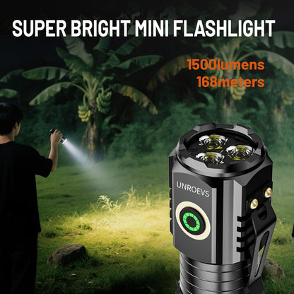 UNROEVS 2 Pack Mini Flashlights,Rechargeable flashlights 2550 Lumens