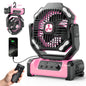 Portable Fan Rechargeable, 20000mAh Cordless Battery Powered Fan with LED Lantern Battery Operated for Travel Bedroom Home Camping Tent Office Beach Desk Fishing Table