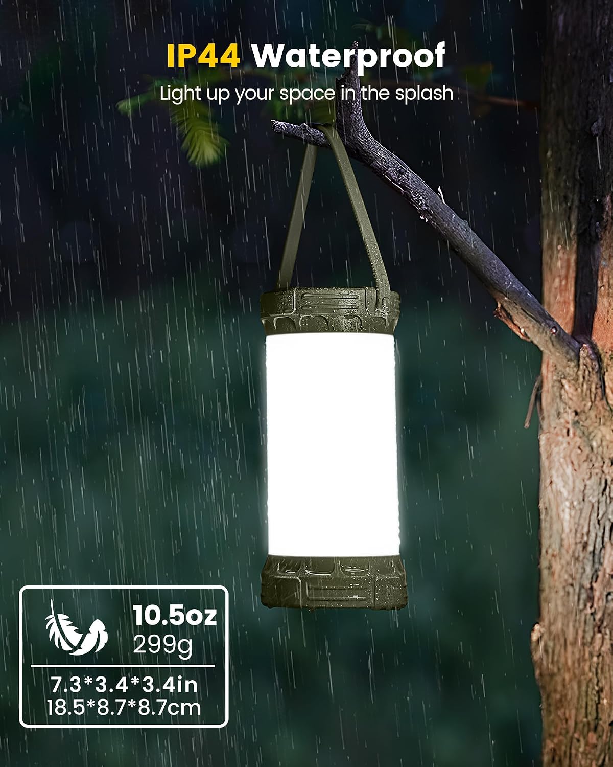 Glocusent LED Rechargeable Camping Lantern, Camping Light with 5000mAh