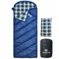 ShinHye 0 Degree Sleeping Bag for Adults - Cotton Flannel 4 Season Cold Weather Winter, XXL Big and Tall Camping Sleeping Bag with Compression Sack