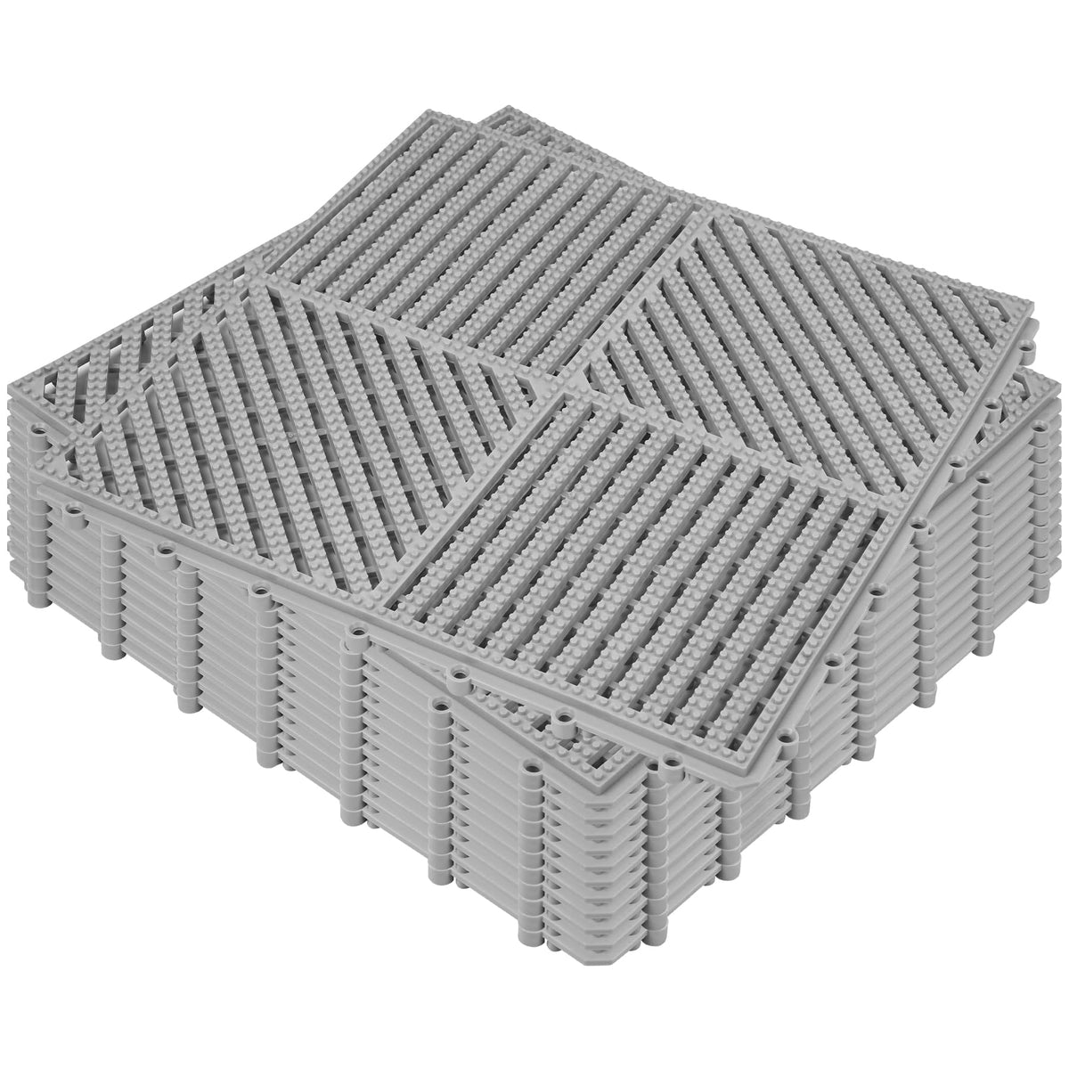 ToLanbbt Modular Interlocking Cushion 12P 11.8" x 11.8" Interlocking Rubber Floor Drain Holes Non-Slip Splicing Drainage Mats for Deck, Shower, Kitchen, Drain Pool, Sauna Bath, Indoor Outdoor (Black)