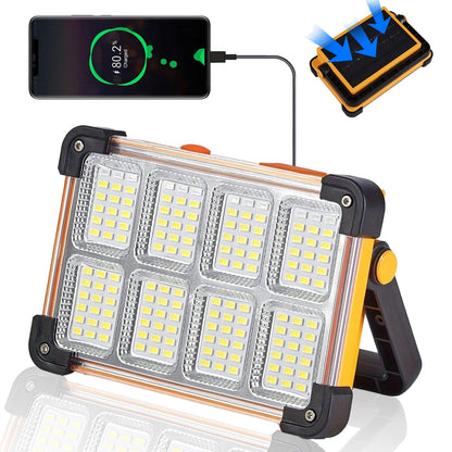 YXQUA 120W Solar Rechargeable Work Light, 144 LED 10000LM, IP65