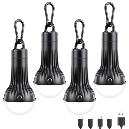 FLY2SKY Rechargeable LED Camping Lights Clip Hook Emergency 3Pcs 1800mAh