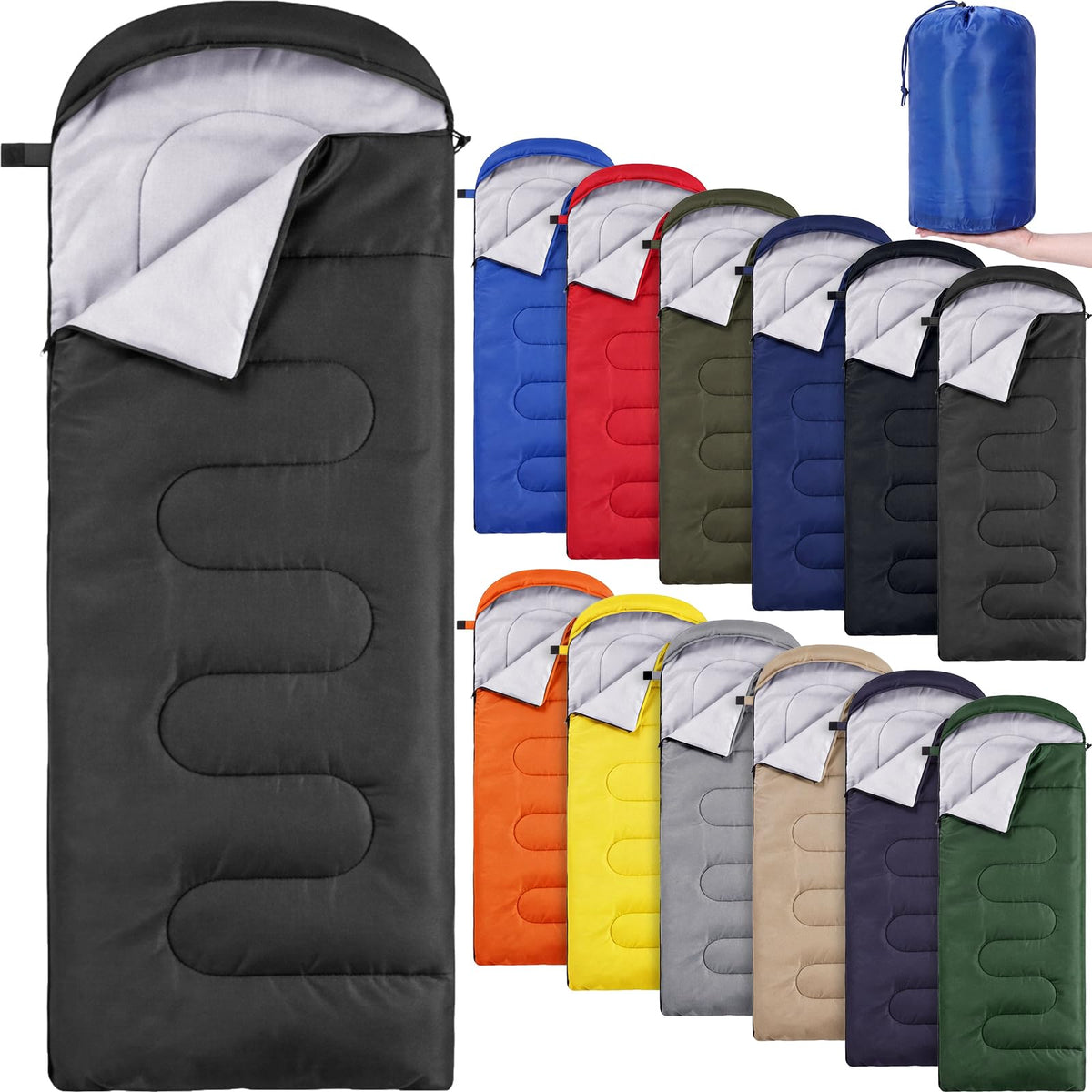 Junkin 12/36 Pcs Camping Sleeping Bags for Adult