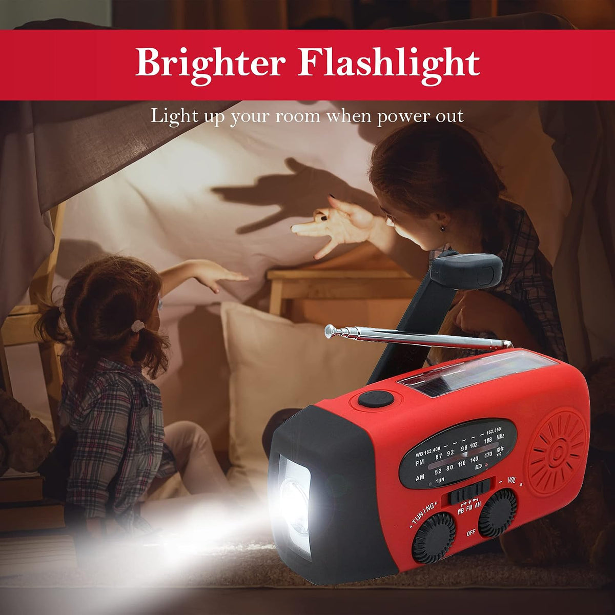 RunningSnail Hand Crank Radio with Flashlight, NOAA/AM/FM Emergency Radio
