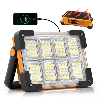 120W Solar Rechargeable 144 LED Work Light, 10000LM Flood Light
