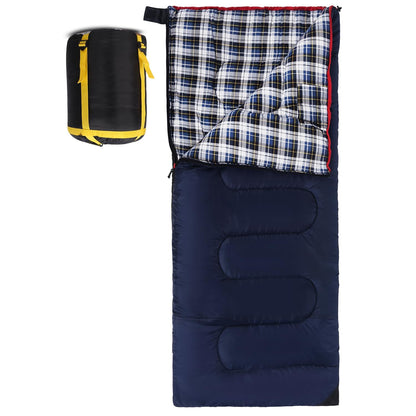 REDCAMP Cotton Flannel Sleeping Bag for Camping Backpacking, Adults Cold Weather Envelope Sleeping Bags with 2/3/4/6lbs Filling