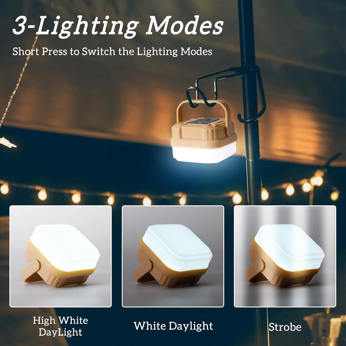 4 Packs Rechargeable Camping Lights LED Camping Lantern