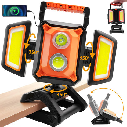 TRESDA 3000LM Rechargeable Work Light, Magnetic LED, Foldable & Portable