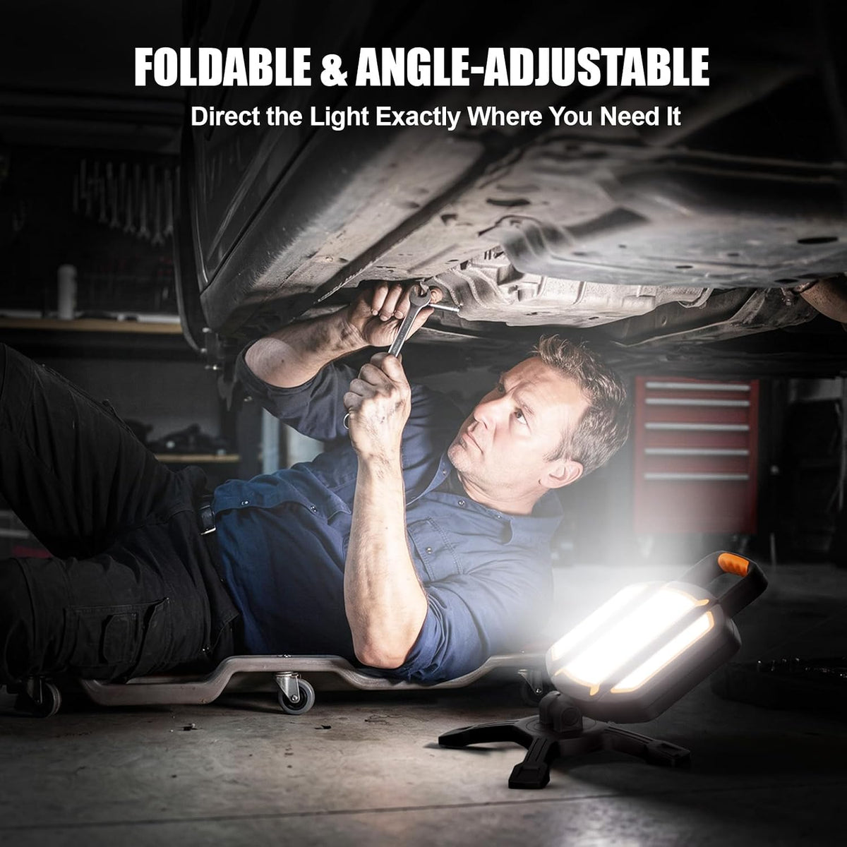 TRESDA 3000LM Rechargeable Work Light, Magnetic LED, Foldable & Portable