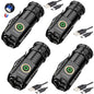 UNROEVS 2 Pack Mini Flashlights,Rechargeable flashlights 2550 Lumens