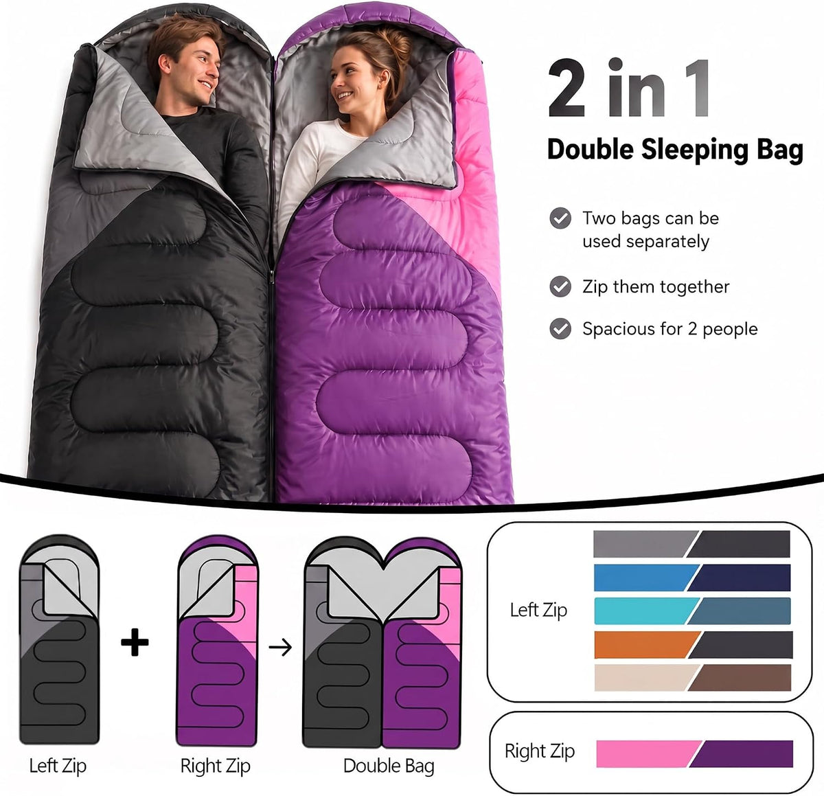 Lightweight Sleeping Bags for Adults & Kids, Backpacking & Scouts, Compact