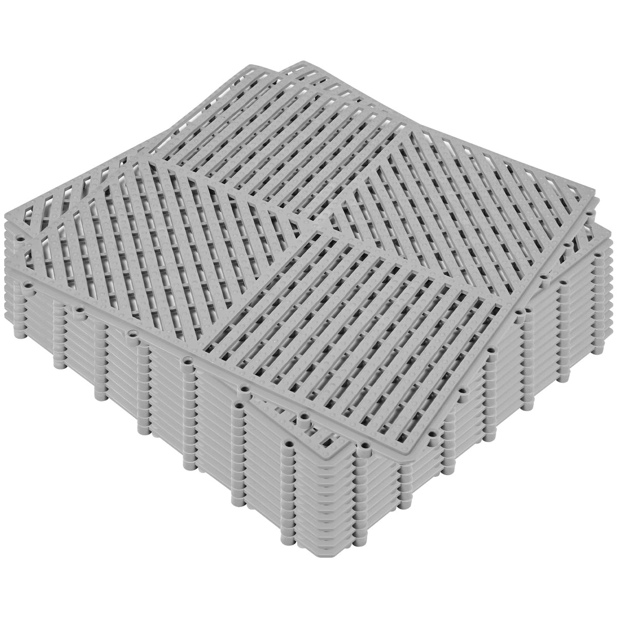 ToLanbbt Modular Interlocking Cushion 12P 11.8" x 11.8" Interlocking Rubber Floor Drain Holes Non-Slip Splicing Drainage Mats for Deck, Shower, Kitchen, Drain Pool, Sauna Bath, Indoor Outdoor (Black)