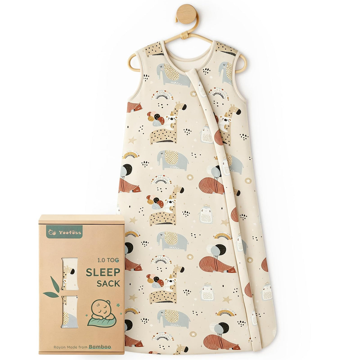 Yoofoss Baby Sleep Sack 6-12 Months Rayon Made from Bamboo 1.0 Tog