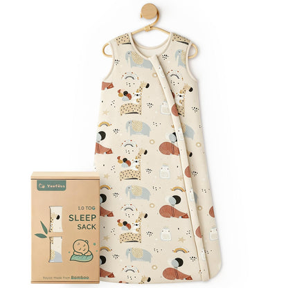 Yoofoss Baby Sleep Sack 6-12 Months Rayon Made from Bamboo 1.0 Tog