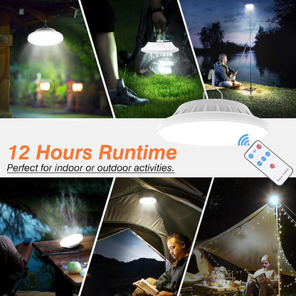Solar Camping Lantern with Remote, Waterproof Hanging Tent Light