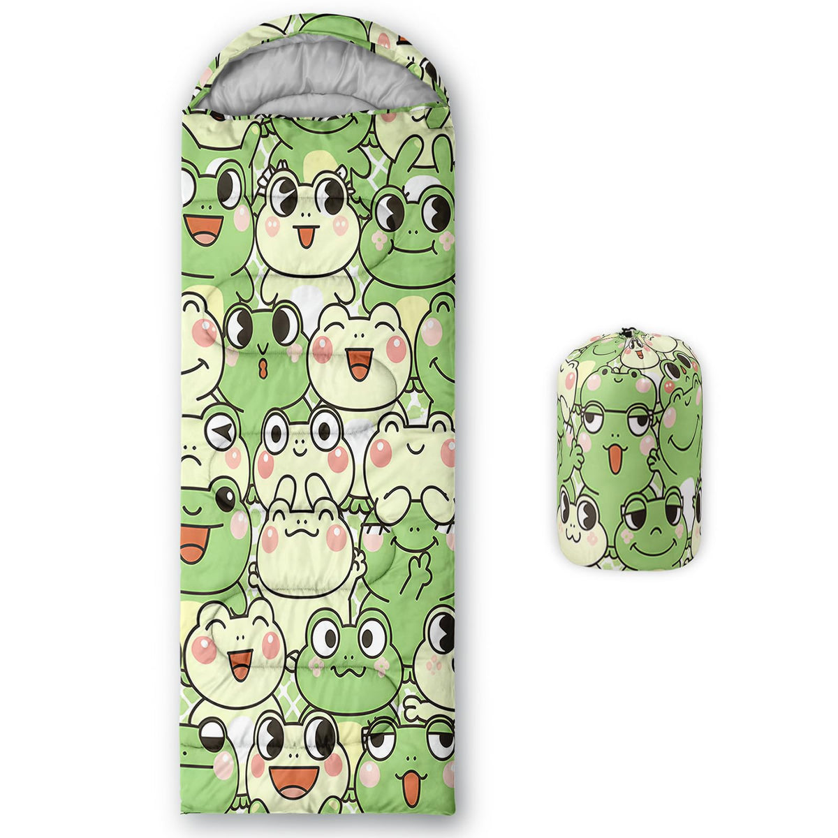 QOOMO Axolotl Cute Camping Sleeping Bags,3 Season Warm & Cool Weather,Lightweight,Waterproof Sleeping Bags for Adults & Kids,Traveling,and Outdoors